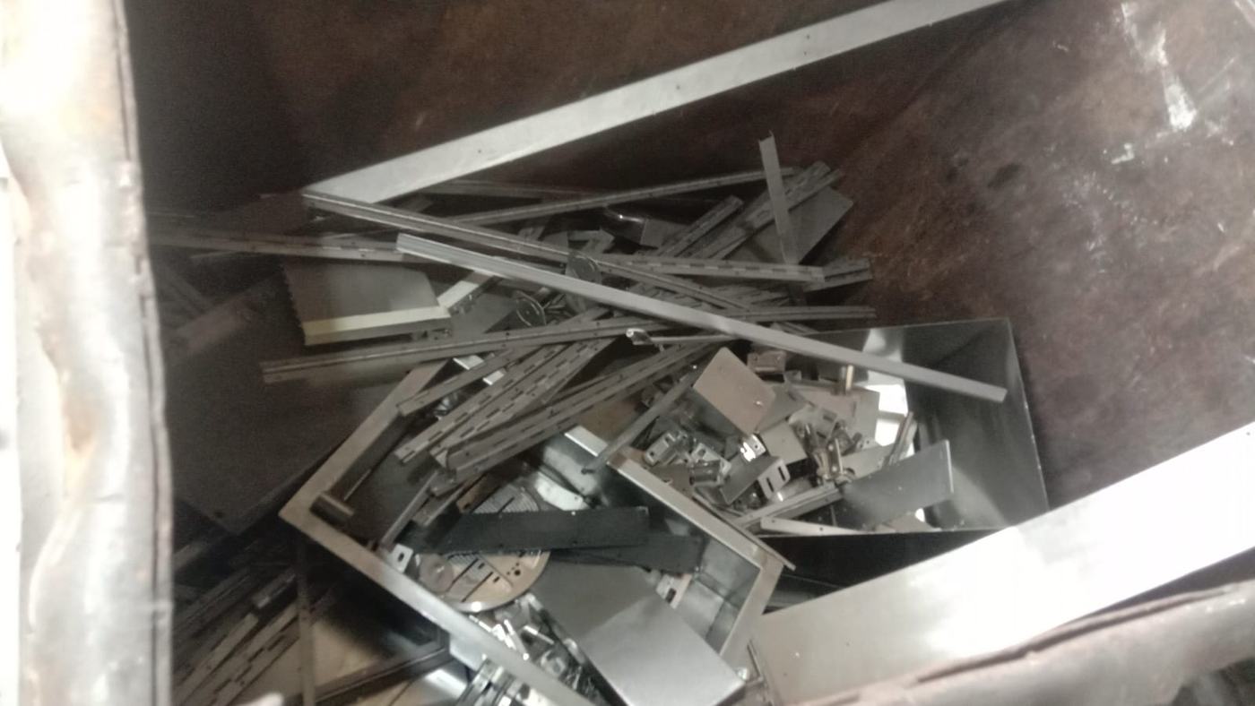 Bin of sorted metal offcuts